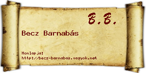 Becz Barnabás névjegykártya